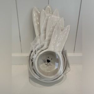 Whimsical Cupboard Easter Bunny White nesting measuring cups